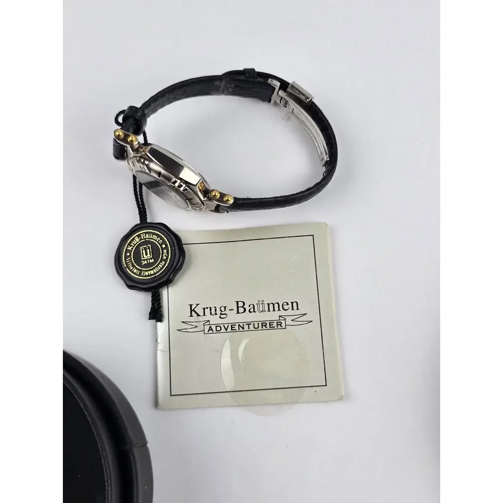 Krug-Baumen Adventurer Women's Quartz Watch Stone Dial Adjustable Leather Runs
